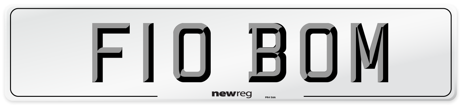 F10 BOM Number Plate from New Reg